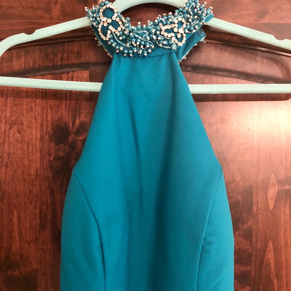 Aqua Tarik Ediz Mermaid sheer neckline